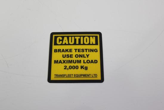 CAUTION STICKER - 2000KG BRAKE ANCHORAGE